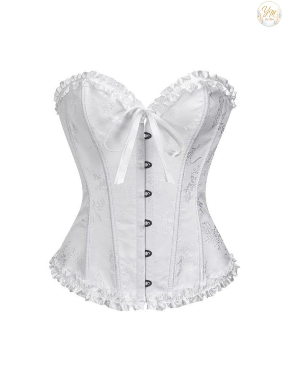 Lace Up Corset Top Steel Boned Bustier Waist Trainer Shapewear
